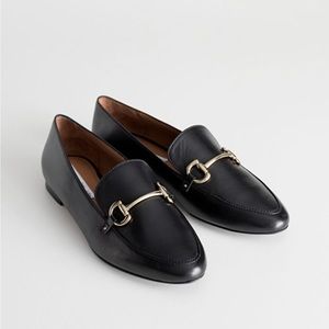 & Other Stories Black Equestrian Buckle Loafers